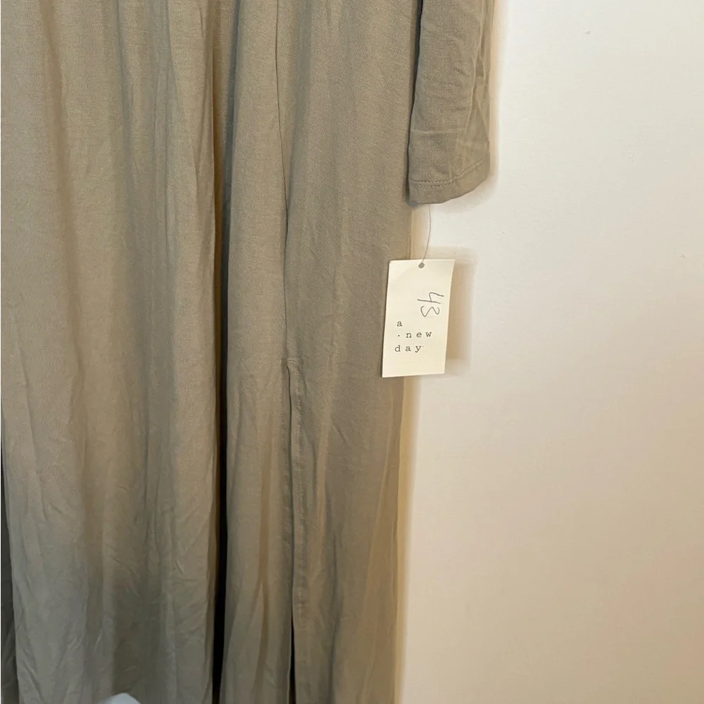 A New Day Cream Long Sleeve Maxi Dress With Pockets Size Large Modest NWT - Picture 3 of 5